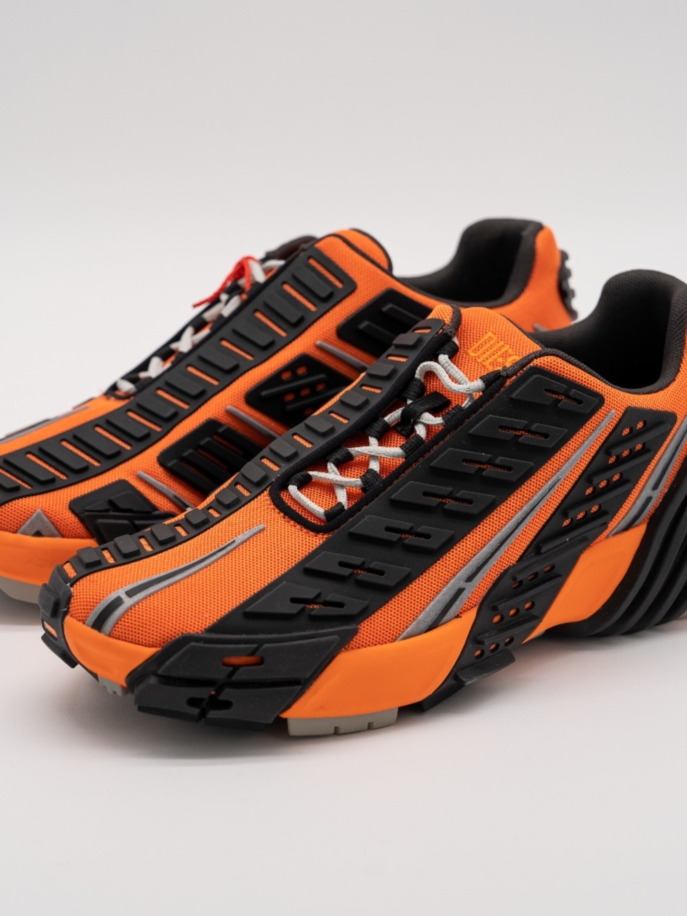 Diesel S-Prototype Men's Sneakers Low Black Orange Grey size 8 US